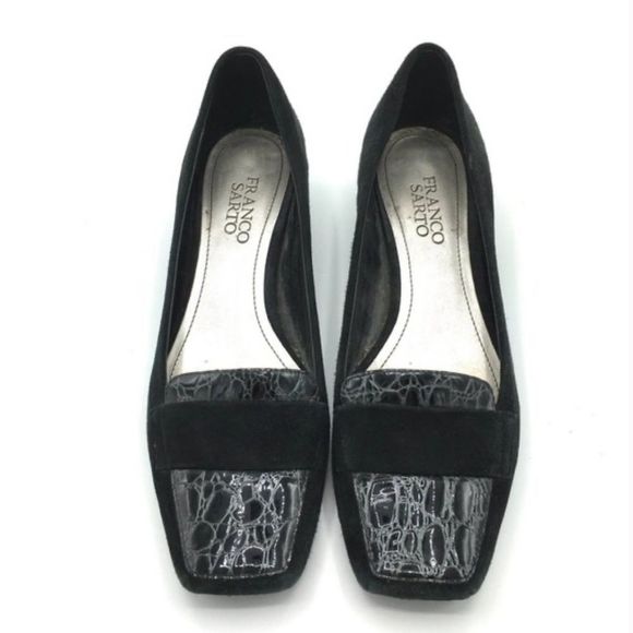 FRANCO SARTO Suede Croc Square Toe Loafer - Picture 2 of 7